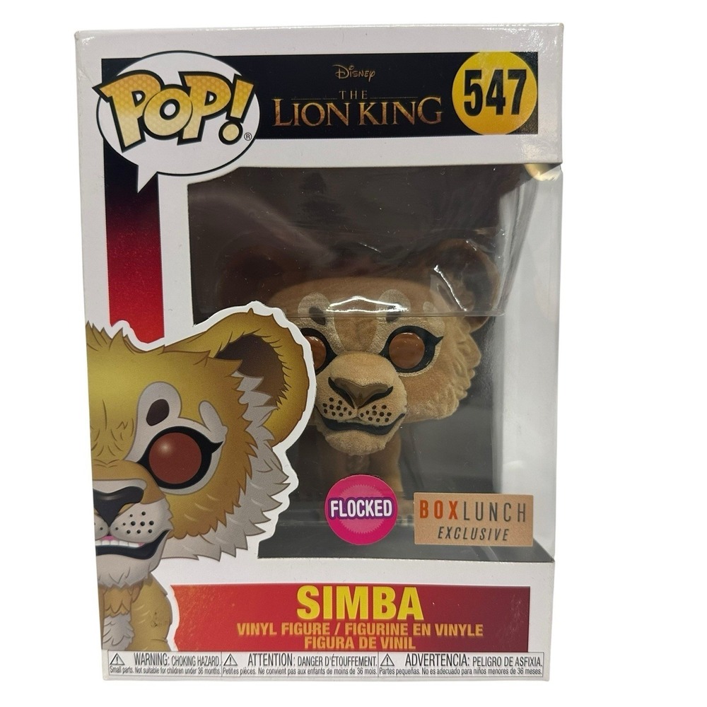Funko Pop Disney Simba Flocked Box Lunch Exclusive 547 Lion King Vinyl Figure